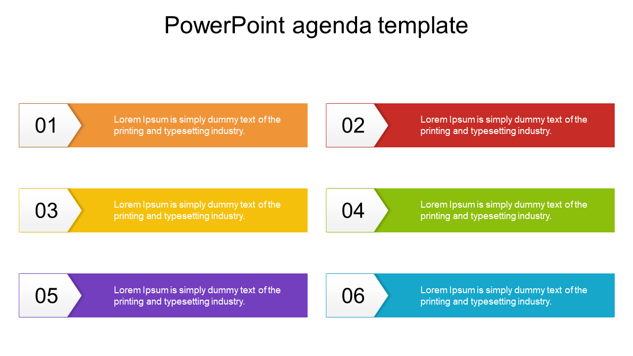 PowerPoint Agenda Template Chevron Design